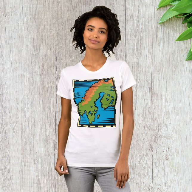Abstract Scandinavia Map Art T-Shirt (Creator Uploaded)
