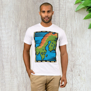 Abstract Scandinavia Map Art T-Shirt