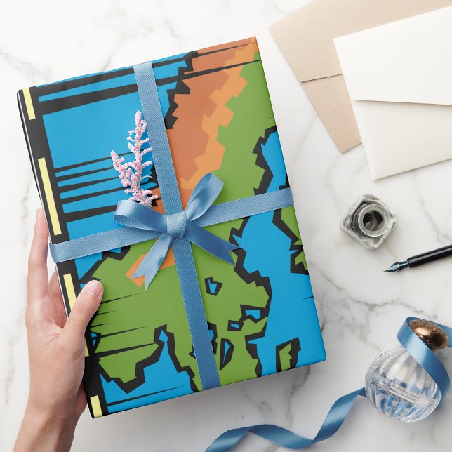 Abstract Scandinavia Map Art Wrapping Paper (Creator Uploaded)
