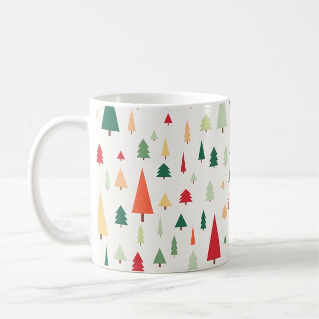 Abstract scandinavian Christmas trees Coffee Mug (Left)