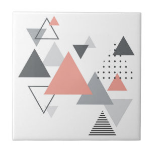 Abstract Scandinavian Geometric Design Ceramic Tile