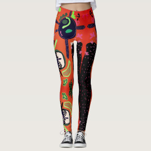 Abstract Scandinavian Modern Art Leggings