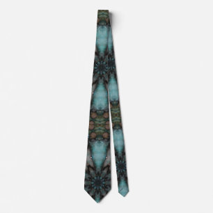 Abstract Sci-fi Turquoise Burst Tie