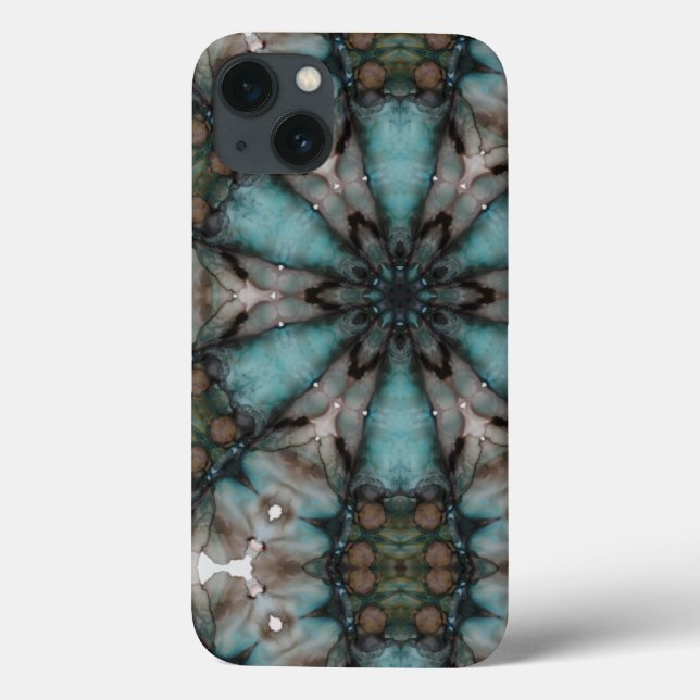 Abstract Sci-fi Turquoise Star Windmill Case-Mate iPhone Case (Back)