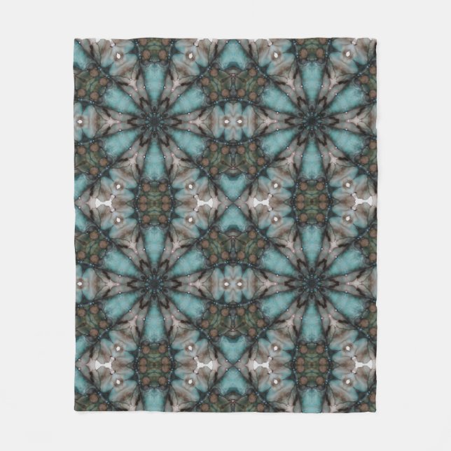 Abstract Sci-fi Turquoise Star Windmill   Fleece Blanket (Front)