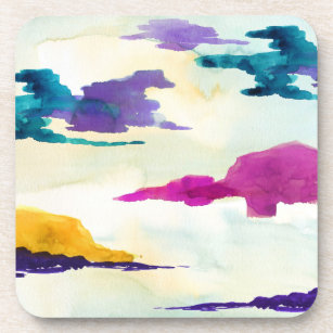 Abstract Scottish Loch Watercolour Coaster Set