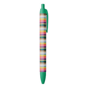 Abstract Scottish Plaid Black Ink Pen