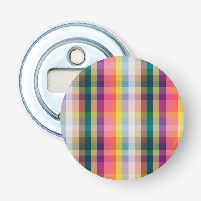 Abstract Scottish Plaid Bottle Opener (Front)