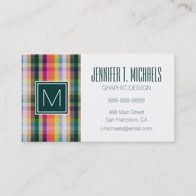Abstract Scottish Plaid Business Card (Front)
