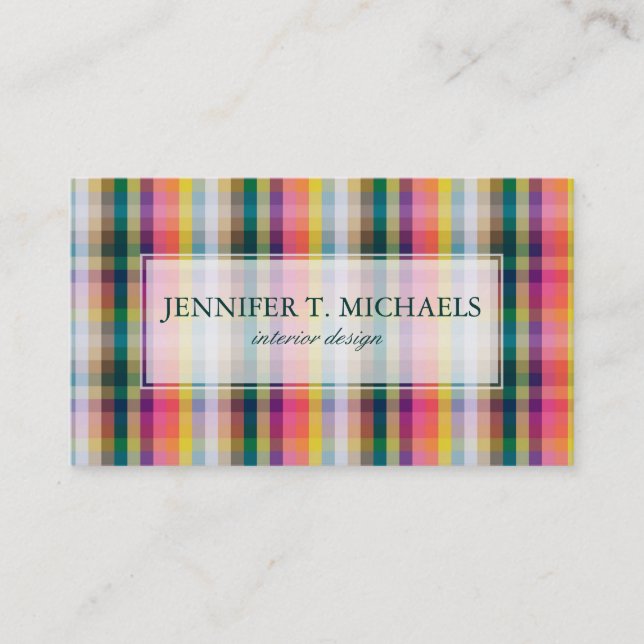 Abstract Scottish Plaid Business Card (Front)