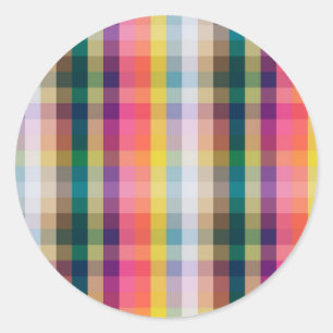 Abstract Scottish Plaid Classic Round Sticker
