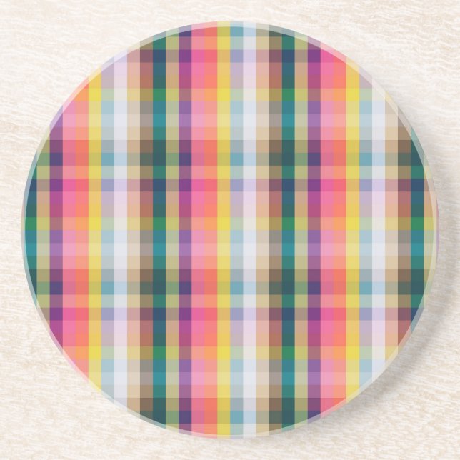 Abstract Scottish Plaid Coaster (Front)