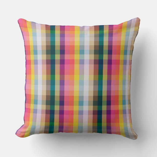 Abstract Scottish Plaid Cushion (Front)