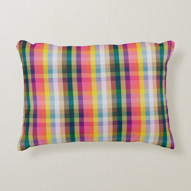 Abstract Scottish Plaid Decorative Cushion (Front)