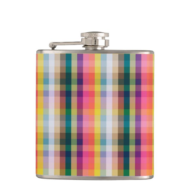 Abstract Scottish Plaid Hip Flask (Front)