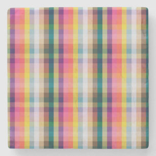 Abstract Scottish Plaid Stone Coaster