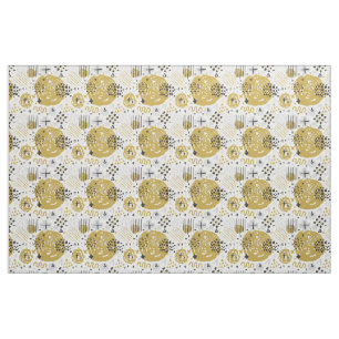 Abstract Scratch Golden Black No.02 Fabric