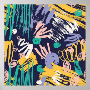 Abstract Scribble Doodle Poster