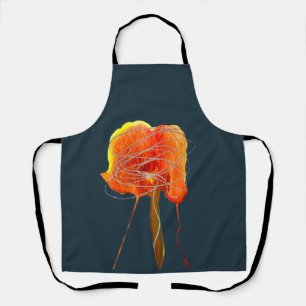 Abstract scribble floral flower modern art apron
