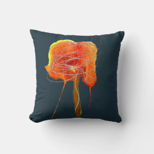 Abstract scribble floral flower modern art cushion