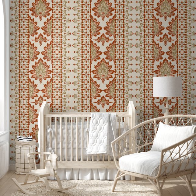 Abstract Scribble Style Hand Drawn Ikat Pattern Wallpaper (Kids)