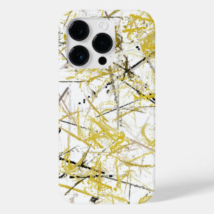 Abstract Scribbles - Mustard and Brown Case-Mate iPhone 14 Pro Case