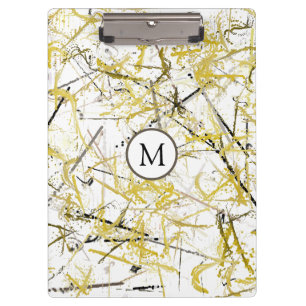 Abstract Scribbles - Mustard and Brown Clipboard