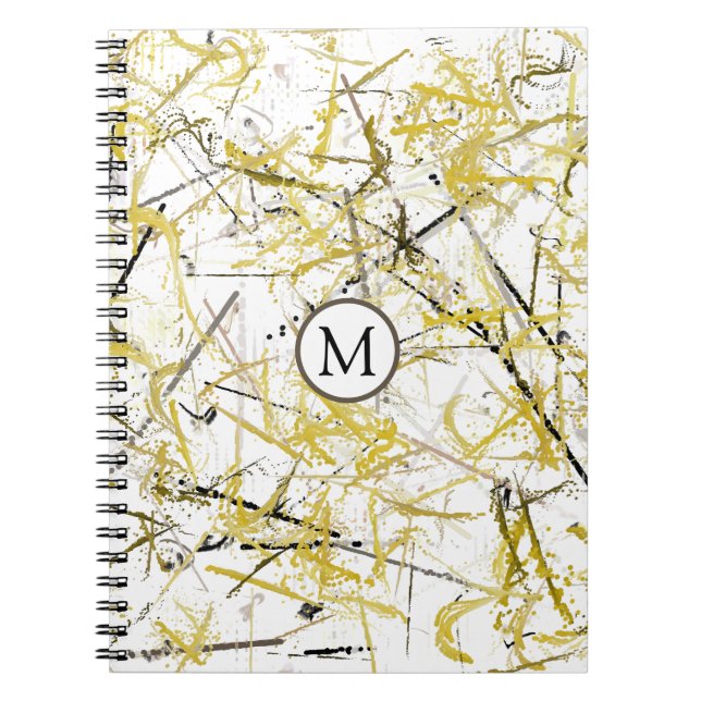 Abstract Scribbles - Mustard and Brown Notebook (Front)