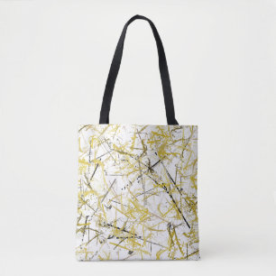 Abstract Scribbles - Mustard and Brown Tote Bag