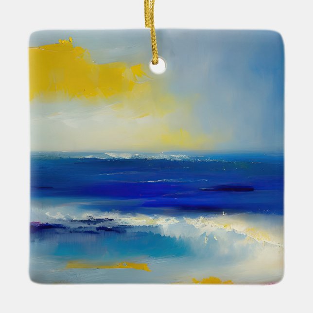 Abstract Sea 04 Ceramic Ornament (Front)