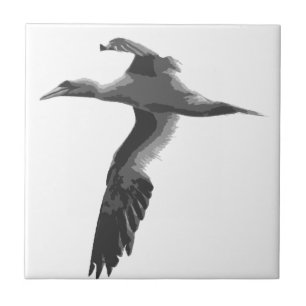 Abstract Sea Birds Ceramic Tile