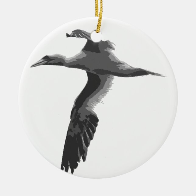 Abstract Sea Birds Ceramic Tree Decoration (Front)