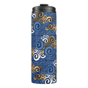 Abstract sea water seamless pattern thermal tumbler