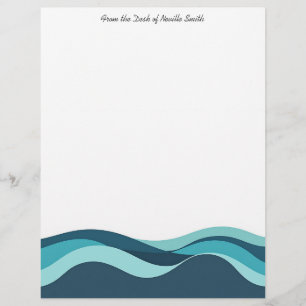 Abstract Sea Waves Custom Letterhead