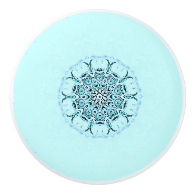 Abstract seafoam ceramic knob (Front)