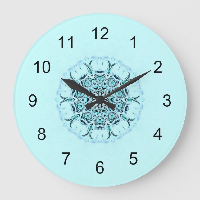 Abstract seafoam large clock (Front)