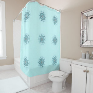 abstract seafoam shower curtain
