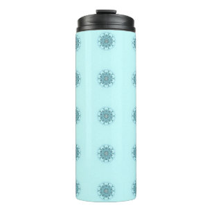 Abstract seafoam tile thermal tumbler