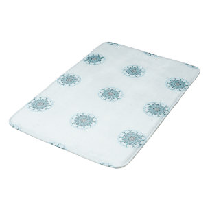 abstract seafoam tiled bath mat