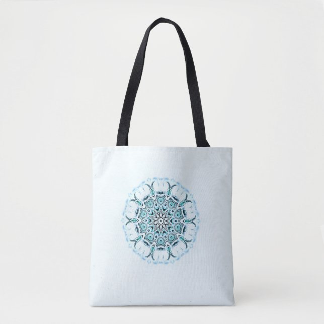 Abstract seafoam white background tote bag (Front)