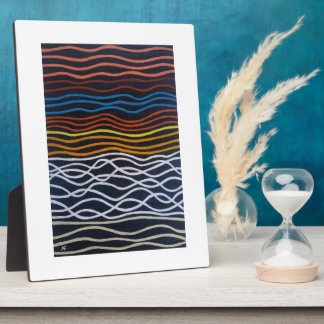 Abstract Seafront Painting by Alfred Fox Plaque