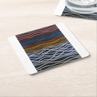 Abstract Seafront Painting by Alfred Fox Square Paper Coaster