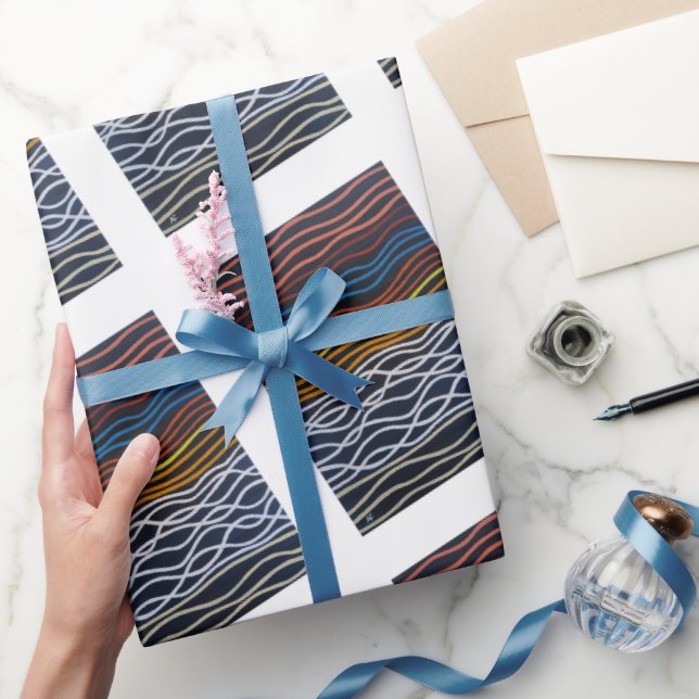 Abstract Seafront Painting by Alfred Fox Wrapping Paper (Gifting)