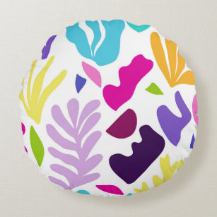 Abstract Seagrass and Shapes #2 #decor #art Round Cushion