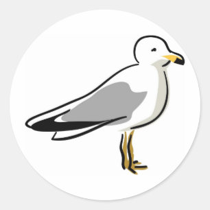 Abstract Seagull Classic Round Sticker