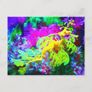 Abstract Seahorse Postcard