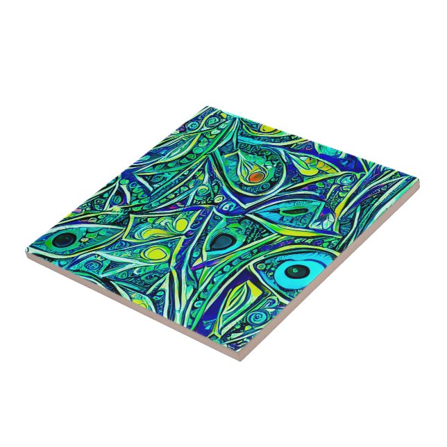 Abstract Sealife  Ceramic Tile (Side)