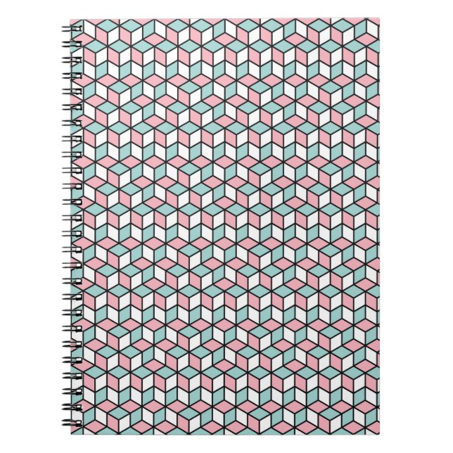  Abstract Seamless 3d Pattern. Isometric backgroun Notebook (Front)