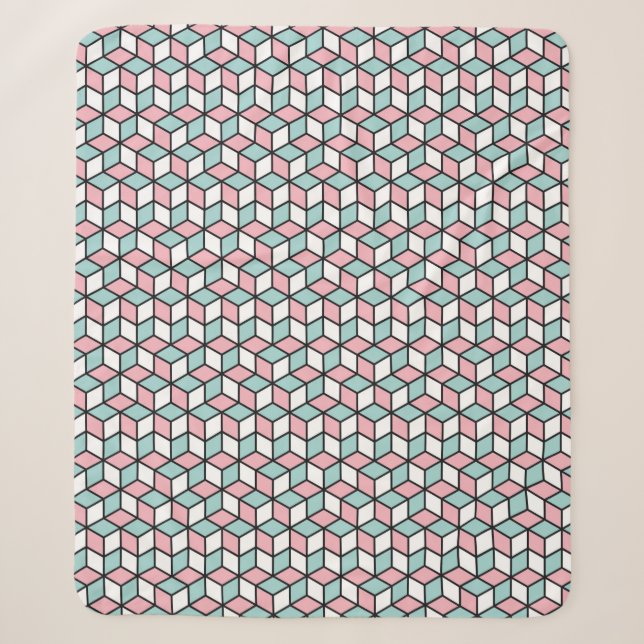  Abstract Seamless 3d Pattern. Isometric backgroun Sherpa Blanket (Front)