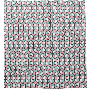 Abstract Seamless 3d Pattern. Isometric backgroun Shower Curtain
